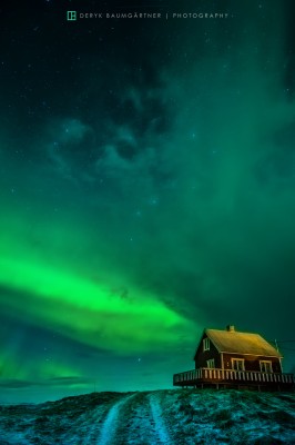 house under aurora