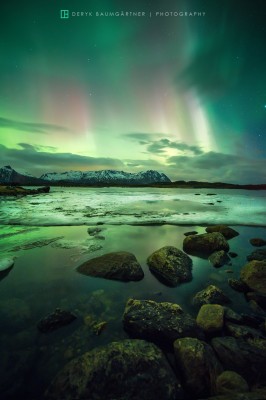 Aurora on the rocks