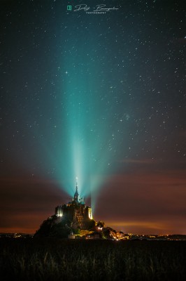 Mont Saint Michel night sky